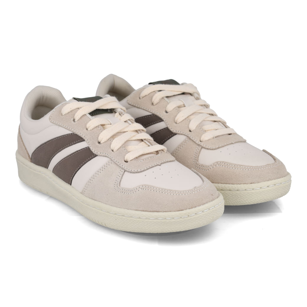 Tênis casual masculino Constantino off white vista frontal para ajuste e conforto